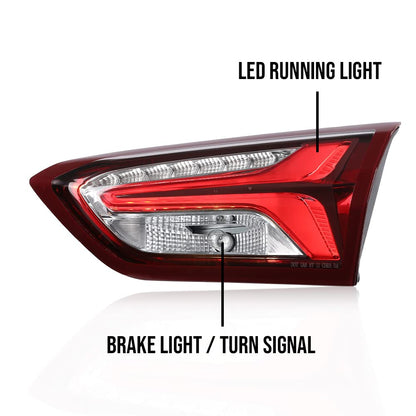 G-PLUS Inner LED Tail Light, Compatible with Chevy Malibu 2019 2020 2021 Passenger Side RH Tail Lamp Red Lens Chrome Housing 84595946 84595945