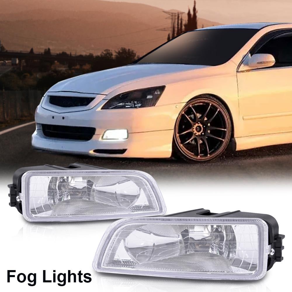 G-PLUS LED Fog Lights, Compatible with Acura TL 2004-2008/ Honda Accord 2003-2007 4 Doors Bumper Driving Fog Lights + Wiring (4 Doors only) Clear Lens