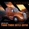 G-PLUS Tape-On Window Visors Deflector Rain Guard Compatible with Kenworth T680 T880 2012-2018 | High-Wind Resistant | Rain & Fog Protection | Clear View | Window Friendly | Smoky