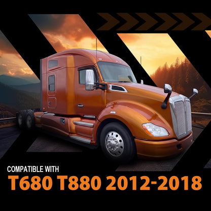 G-PLUS Tape-On Window Visors Deflector Rain Guard Compatible with Kenworth T680 T880 2012-2018 | High-Wind Resistant | Rain & Fog Protection | Clear View | Window Friendly | Smoky