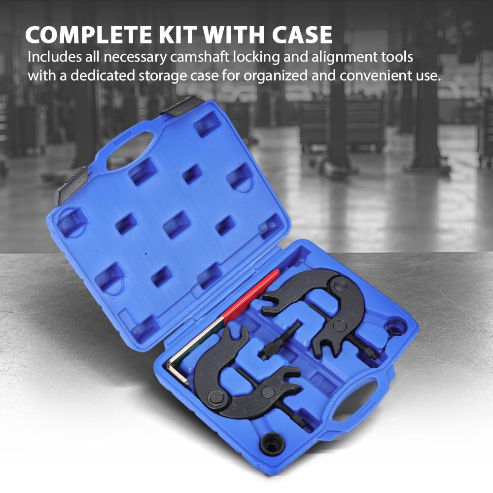 G-PLUS Camshaft Alignment Engine Timing Tool Set Compatible with Audi A4 A6 V6 3.0L New Stock 45 Steel Carrying Case Black
