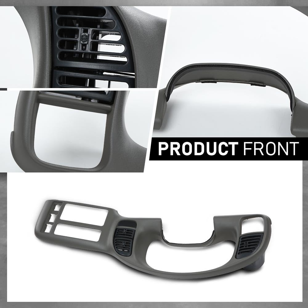 G-PLUS Dash Radio Cluster Trim Bezel Panel Compatible with Chevy Astro GMC Safari 1995-2005 15718197 Gray