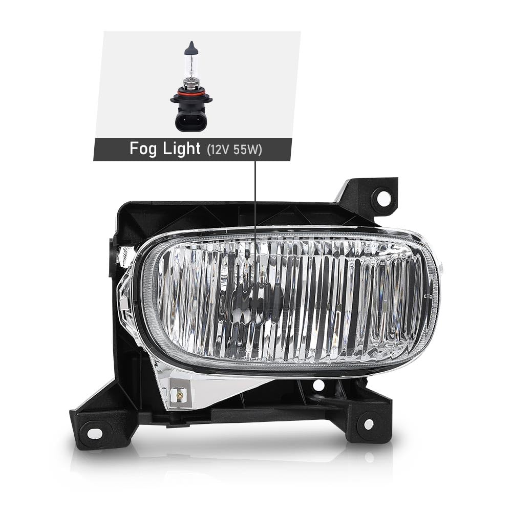 G-PLUS Fog Lights w/Bulbs Driver and Passenger Side Pair Clear Compatible with Toyota Tundra (submodel: Base, Limited, SR5) 2000-2006 812100C010 812200C010 TO2593102 TO2592102