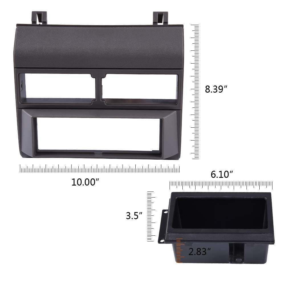 G-PLUS Car Stereo Radio Dash Kit Pocket Bezel Trim W/O Wire Harness Compatible with 1992-1994 Chevy Crew Cab Dually/Full Size Blazer/Suburban Grey