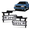 G-PLUS Fog Lights Lamp Left Right Compatible With Chevy Silverado 1500/2500 1999-2002/Fit Chevy Silverado 3500 2001-2002/Fit Chevy Tahoe/Suburban 2000-2006 Clear Lens