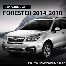 G-PLUS Front Grille for Subaru Forester 2014-2018 Chrome Factory Style Side View