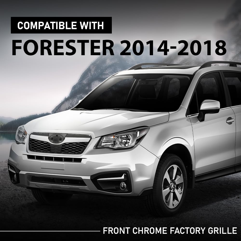 G-PLUS Front Chrome Grille Grill Factory Style Compatible with Subaru Forester 2014-2018 91121SG060, 91121SG040