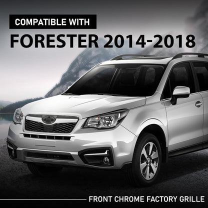 G-PLUS Front Chrome Grille Grill Factory Style Compatible with Subaru Forester 2014-2018 91121SG060, 91121SG040