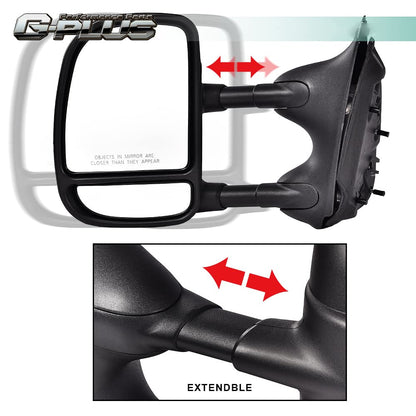 G-PLUS Manual Towing Side Mirrors Compatible With Only 1999-2016 Super Duty F250 F350 F450 F550 Models,Driver & Passenger Side Mirror Set Black