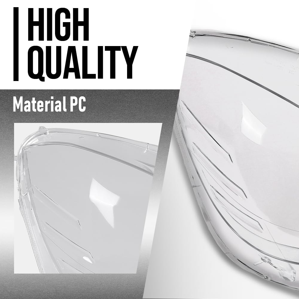 G-PLUS Headlight Lens Cover Compatible with Benz E-Class W212 E350 E500 E63 2009 2010 2011 2012 2013 (Only for 4-Door) Left & Right Side A2128209661, A2128209561 Front Headlamp Lens Cover Clear