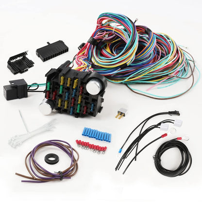 G-PLUS Extra Long Wire 21 Circuit Harness Compatible with Chevy Mopar Ford Hotrod
