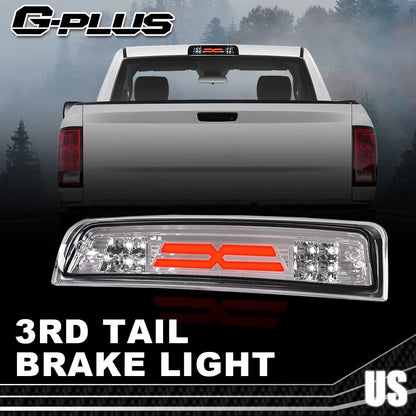 G-PLUS 3D LED Bar Truck Third 3rd Tail X Brake Light Compatible With 2009-2010 Dodge Ram 1500 2011-2017 Ram 1500 2500 3500 55372082AE 55372082AF High Mount Stop light