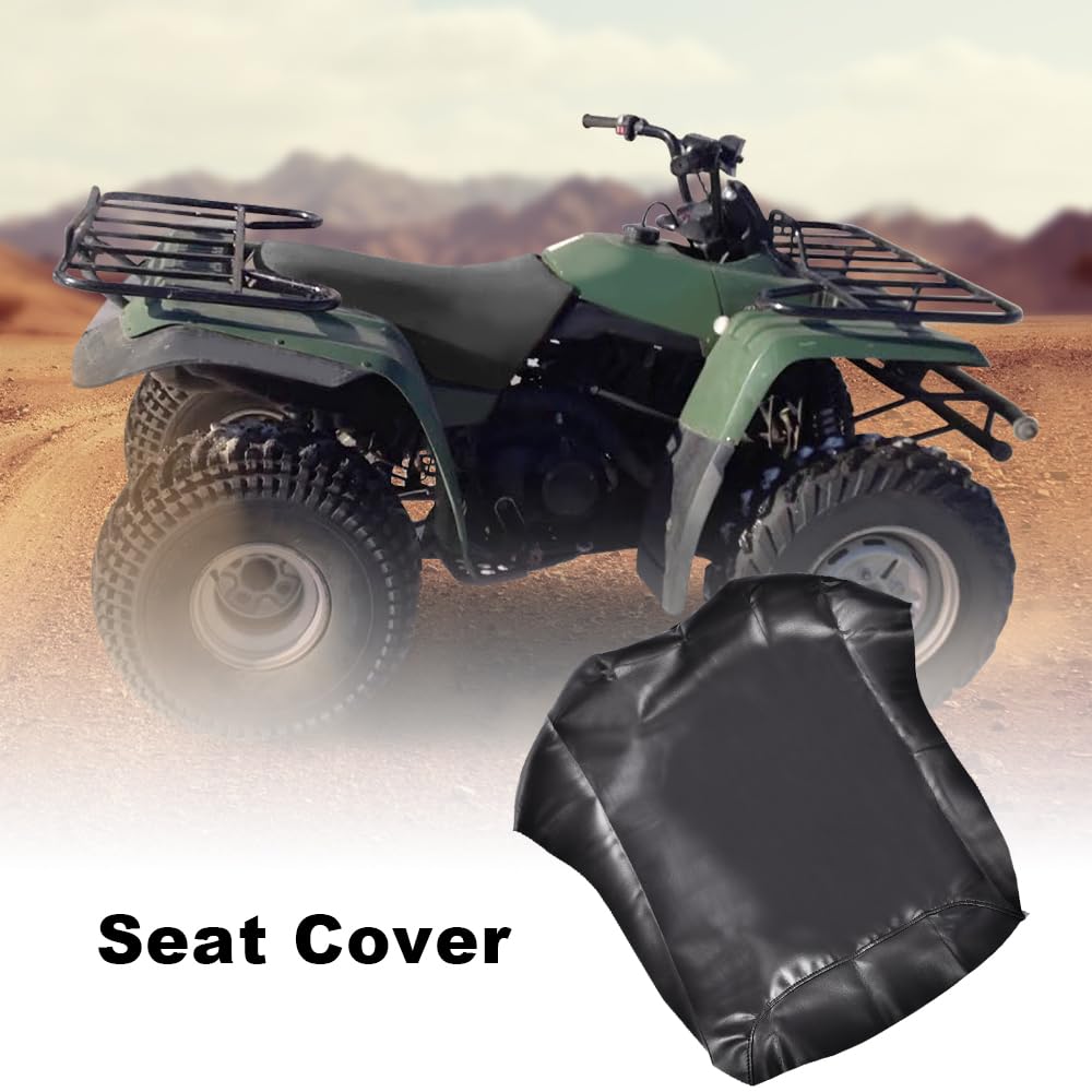 G-PLUS Black Leather Seat Cover, Motorcycle Seatcover Seat Protector Replacement Compatible with Yamaha Big Bear 350 1987-2001