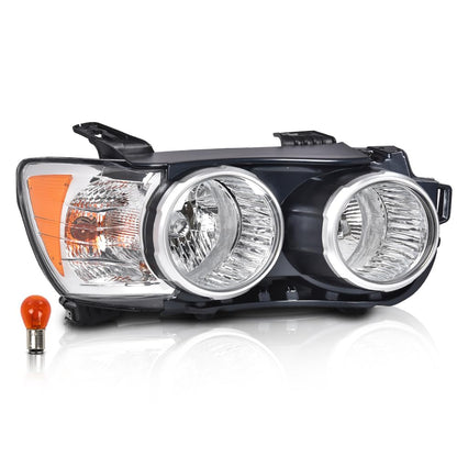 G-PLUS Headlight Assembly Fit Chevy Sonic 2012-2016(4-Door Sedan/4-Door Hatchback),Fit Headlight w/Chrome Bezel Only,Right Passenger Clear Lens Black Housing Headlamp Bumper Headlamps,faros delanteros