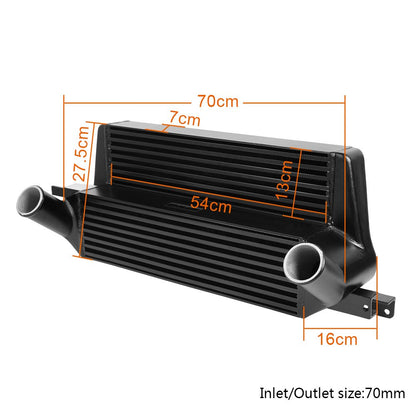 Compatible For Ford Mustang 2015 2016 2017 2.3L EcoBoost Direct Bolt On Upgrade Performance Intercooler Black
