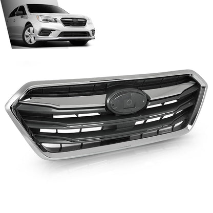 G-PLUS Front Bumper Grille Grill Assembly Black Shell Silver Insert Compatible with Subaru Legacy 2018-2019 91121AL19A