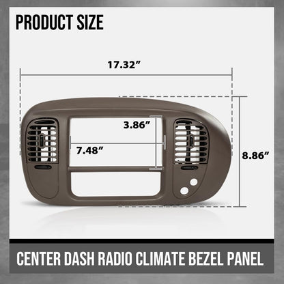 G-PLUS Center Dash Radio Bezel Compatible with Ford F150 Expedition 1997-2003 Brown Dashboard Cover