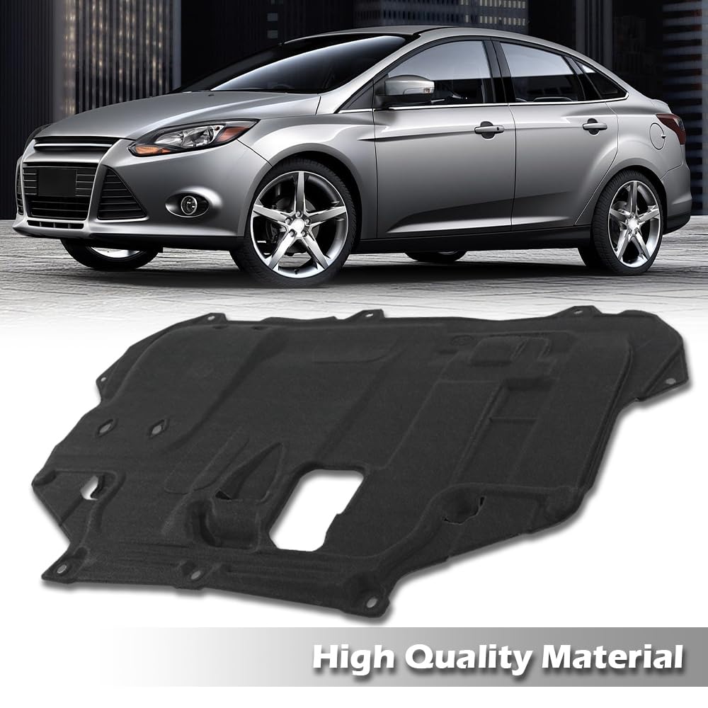 G-PLUS Engine Splash Shield Under Cover Compatible with Ford Focus 2012-2018 Fit Ford C-Max 2013-2018 Fit Ford Transit Connect 2014-2017 Black Engine Splash Guard