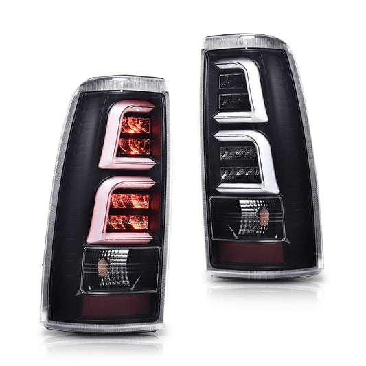 G-PLUS LED Tail Light Assembly Rear Brake Lamp Compatible with Chevy Silverado/GMC 1999 2000 2001 2002 1500 2500 3500 1500 HD 2500 HD Clear Lens GM2800186 Luces Traseras Rear Brake Lamps Assembly
