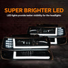 G-PLUS LED Headlights, Compatible with Chevy Silverado 1999-2002,Fit Chevy Tahoe/Suburban 1500 2500 2000-2006,Bumper Headlamps Smoky Lens Black Housing Amber Reflector