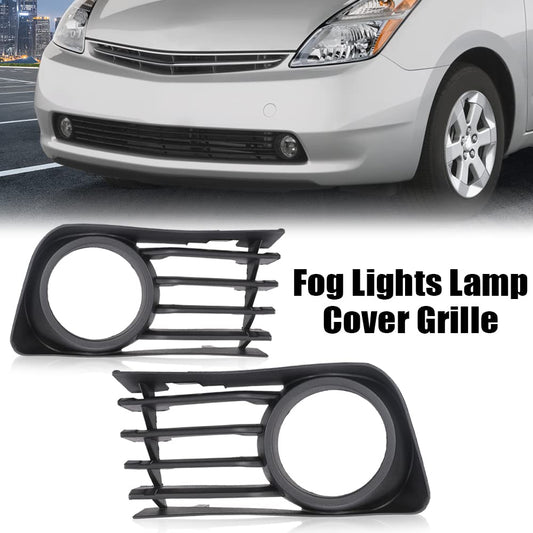 G-PLUS Fog Light Cover Grille Grill Compatible with Toyota Prius 2004 2005 2006 2007 2008 2009 with Hole Front Bumper Fog Lamp Cover 53112-47030 53113-47030