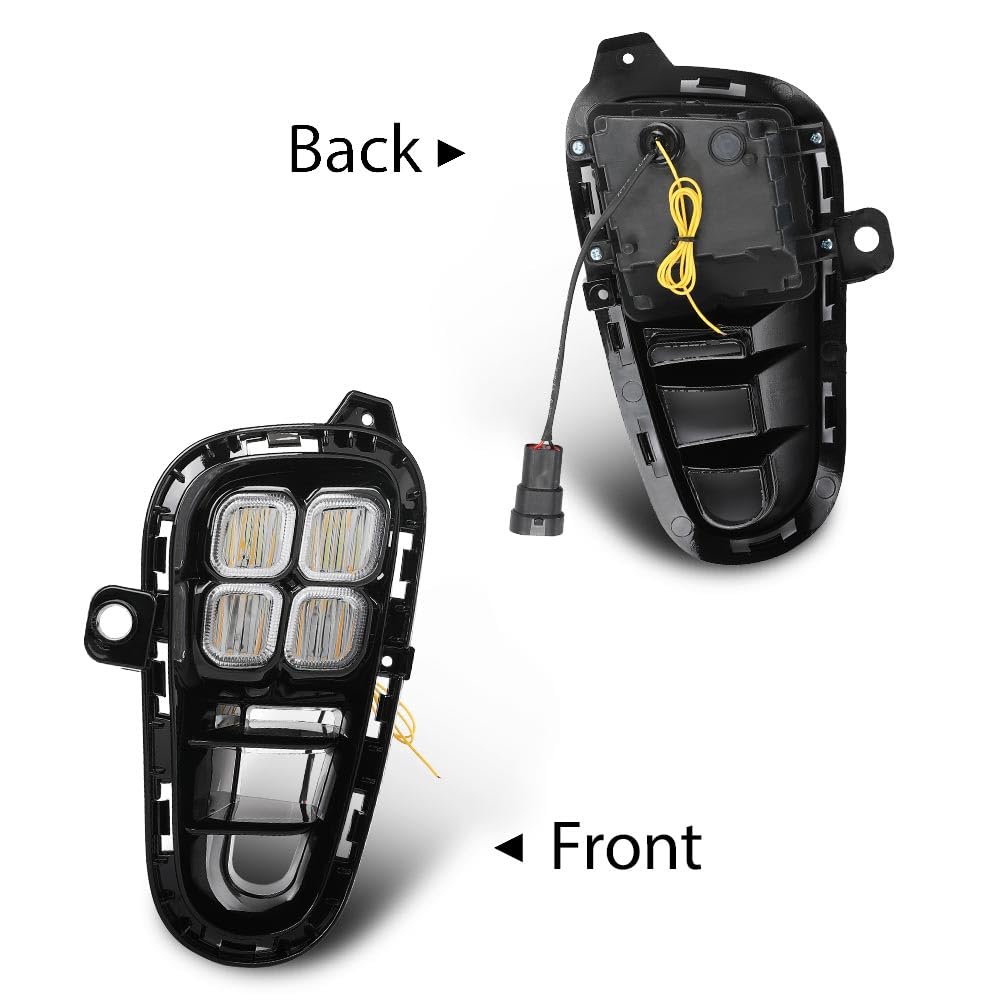 G-PLUS LED DRL Daytime Running Light Front Fog Lights Lamps with Wire Harness & Switch Compatible with Kia Rio EX/LX/S 2018-2020 922011W710, 922021W710