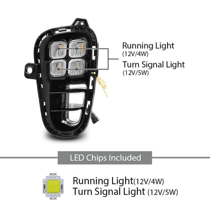 G-PLUS LED DRL Front Fog Light Daytime Running Light Lamps w/Switch, Compatible with Kia Rio EX/LX/S 2018-2020, W/o Wiring Harness, 922011W710, 922021W710, 865251W700, 865261W700