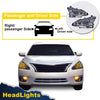 G-PLUS Headlights Assembly, Compatible with 2013 Nissan Altima Bumper Headlamps, Smoky Lens Chrome Housing Clear Reflector