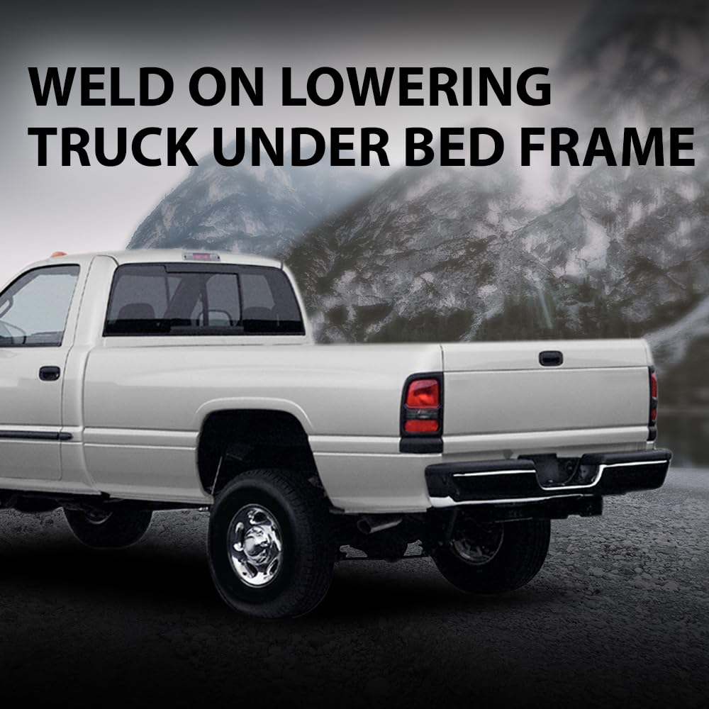 G-PLUS Weld on Lowering Truck Under Bed Frame 10" Tall Step C Notch Kit 3" Wide Silver