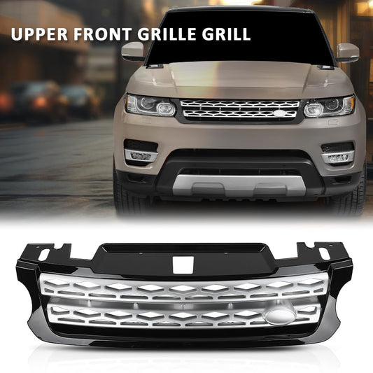 G-PLUS Front Hood Center Grille Grill Compatible with Range Rover Sport 2014-2017 LR054766, LR044120