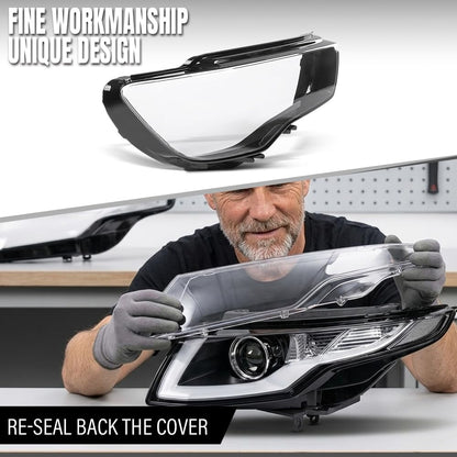 G-PLUS Headlight Lens Cover Compatible with Audi A3 2013-2016 8V0941004 Right Side Front Headlamp Lens Cover Clear