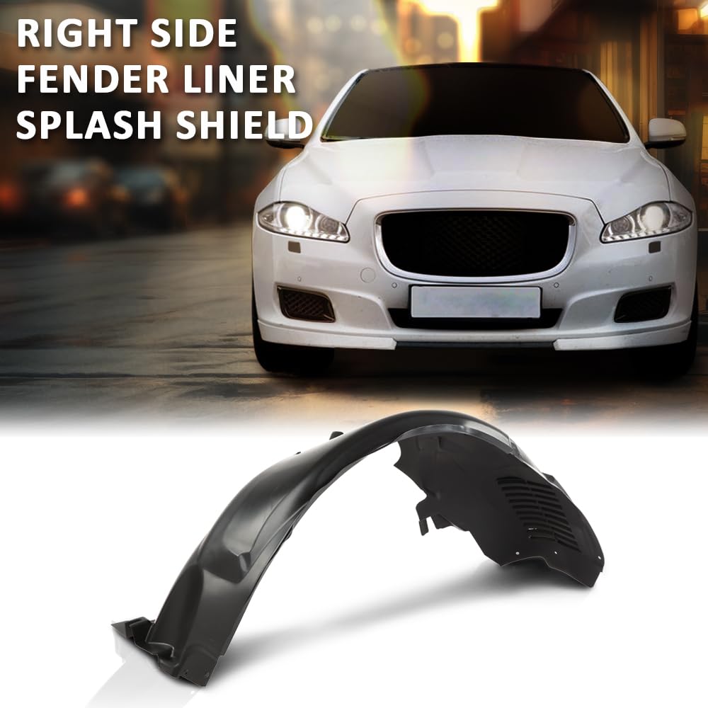 G-PLUS Front Right Side Fender Liner Splash Shield Compatible with Jaguar XJ XJR X351 2010-2019 Black