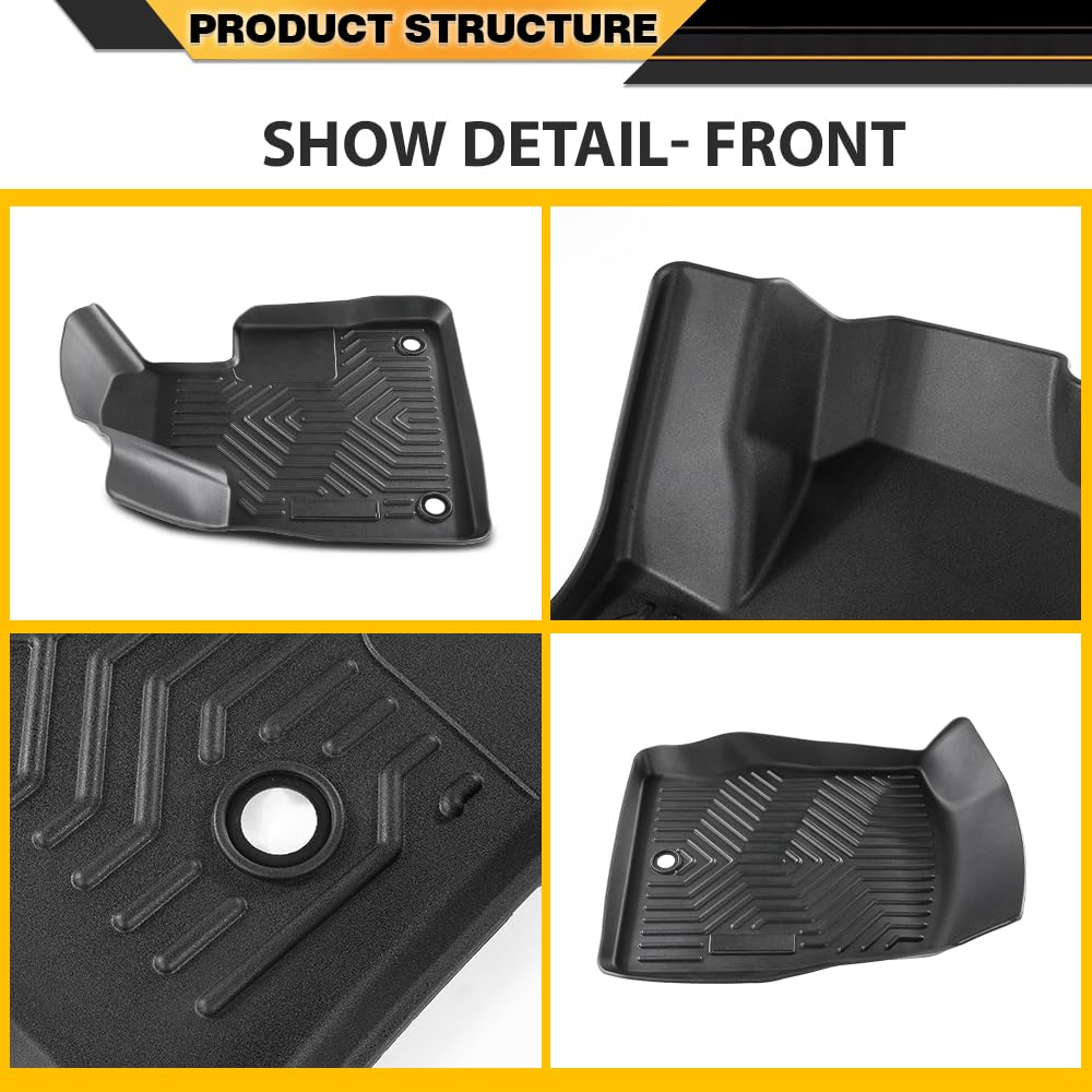 G-PLUS TPE Cargo Liners, Compatible with Ford Explorer 2020 2021 2022 2023 2024 2025, 1st & 2nd Row 3PCS, Black Floor Liner All Weather Full Cover Protection Interior Accessories