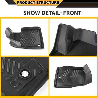 G-PLUS TPE Cargo Liners, Compatible with Ford Explorer 2020 2021 2022 2023 2024 2025, 1st & 2nd Row 3PCS, Black Floor Liner All Weather Full Cover Protection Interior Accessories