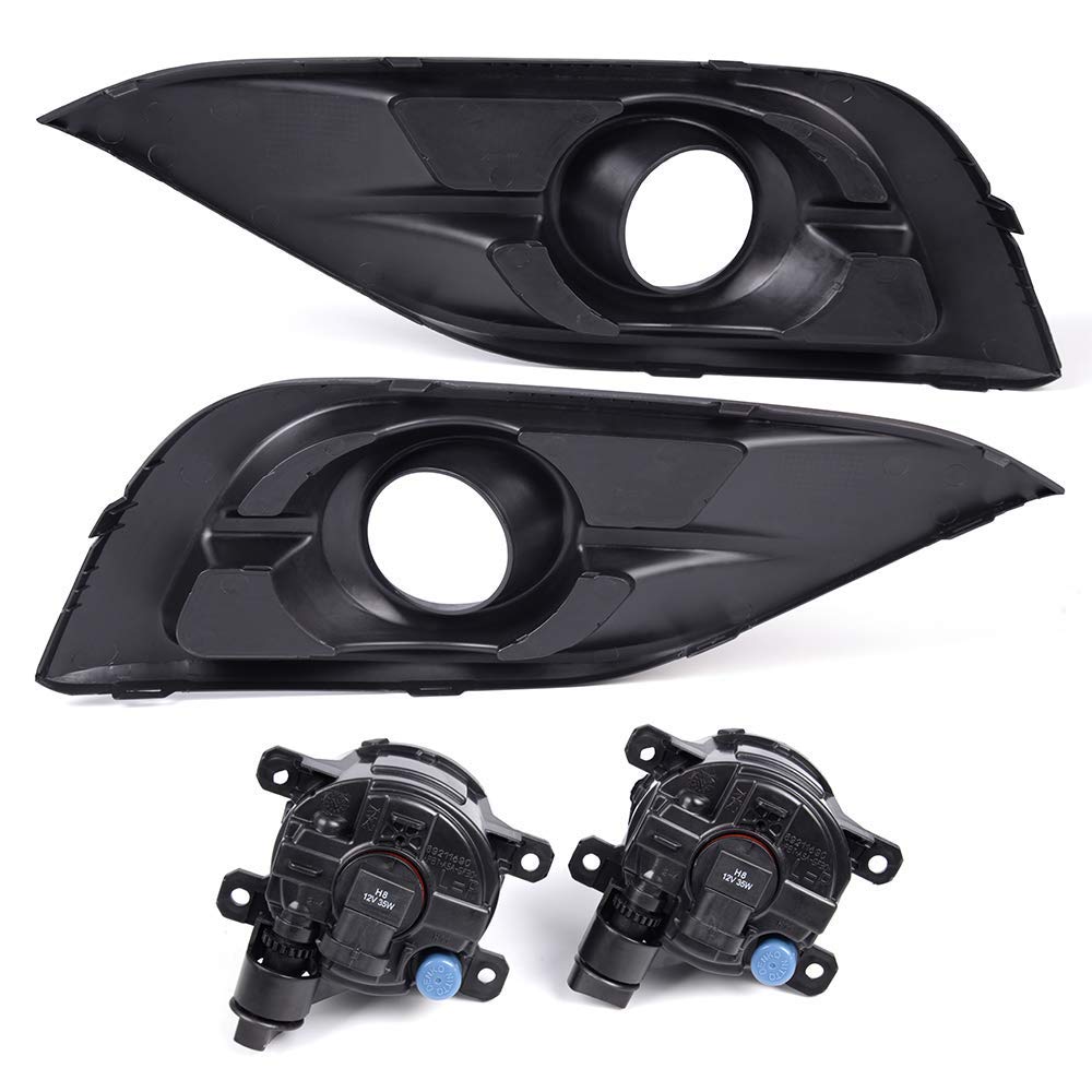 G-PLUS Front Bumper Driving Fog Light Lamps Compatible with Honda CRV CR-V 2012 2013 2014 w/Bezel & Switch Clear Lens 1 Pair