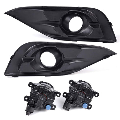 G-PLUS Front Bumper Driving Fog Light Lamps Compatible with Honda CRV CR-V 2012 2013 2014 w/Bezel & Switch Clear Lens 1 Pair