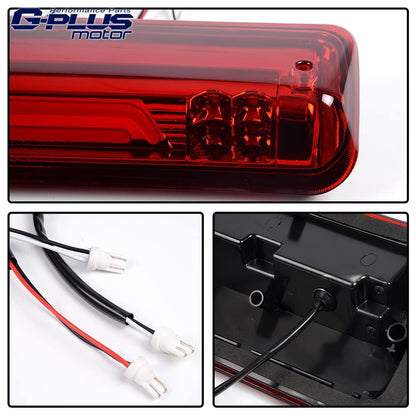G-PLUS Rear LED Third Brake Light Compatible with Ford F150 Lobo 2004 2005 2006 2007 2008/ Ford Explorer Sport Trac 2007-2010/ Lincoln Mark LT 2006-2008 3RD Cargo Led Tail Lamps Red Lens Black Housing