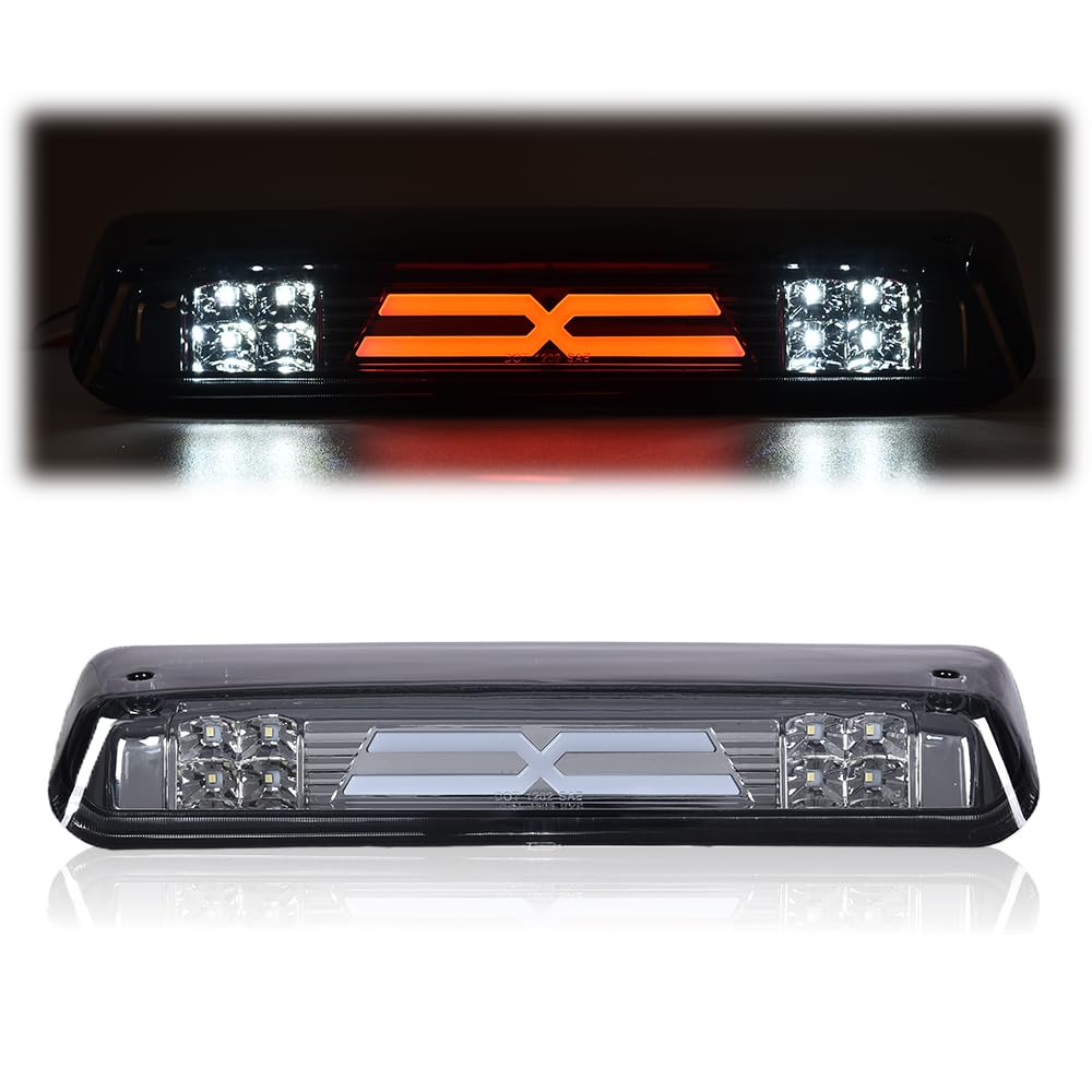 G-PLUS Rear LED 3rd Brake Lights Assembly Compatible with 2004-2008 Ford F150/Lobo Tail Brake Cargo Lamp Clear Lens Chrome Bottoms
