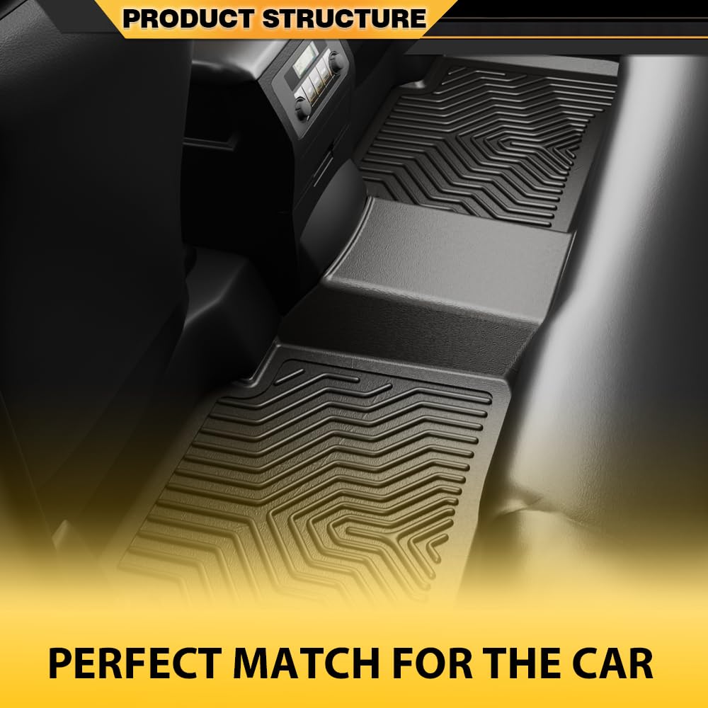 G-PLUS TPE Floor Mats Cargo Liners, Compatibile with Dodge Ram 1500 2500 3500 Quad Cab 2002-2009, 1st & 2nd Row 3PCS, All Weather Full Cover Protection