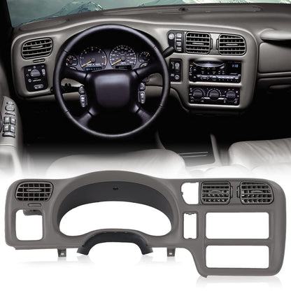 G-PLUS Dash Trim Bezel Cover Compatible with Chevy Blazer S10 GMC Jimmy S15 Sonoma 1998-2004 (Not Fit Double Din) Light Gray