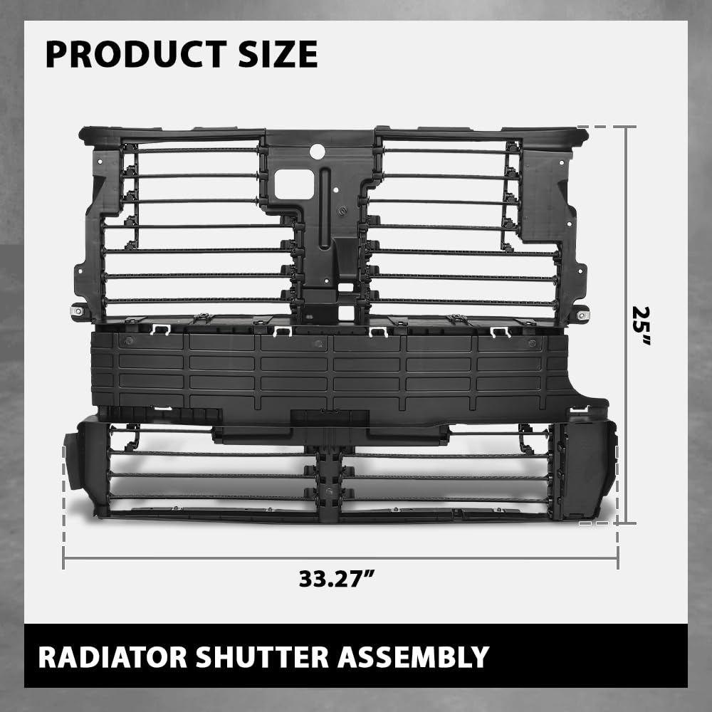 G-PLUS Radiator Shutter Assembly, Compatible with Ford Edge SE SEL Sport Titanium 2.0L 3.5L 2015-2018, FT4Z8475A，FT4Z-8475-A