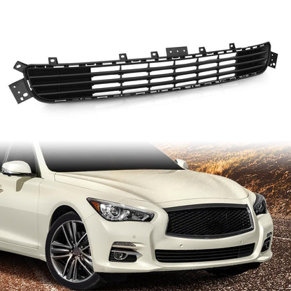 G-PLUS Front Bumper Lower Grille Compatible with Infiniti Q50 2014-2017 Matte Black Grill IN1036102 622544HB0A