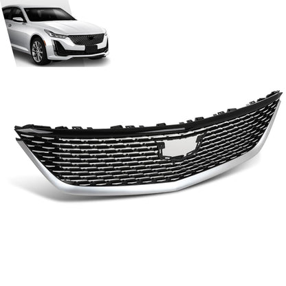 G-PLUS Front Bumper Grill Grille Compatible with Cadillac CT5 Luxury 2020-2023 84934970 Chrome Black