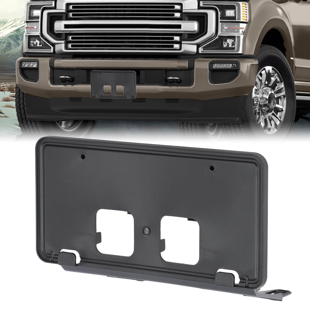 G-PLUS Front License Plate Bracket Compatible with Ford F250 F350 Super Duty 2020-2022 LC3Z-17A385-AB Black License Plate Holders Black
