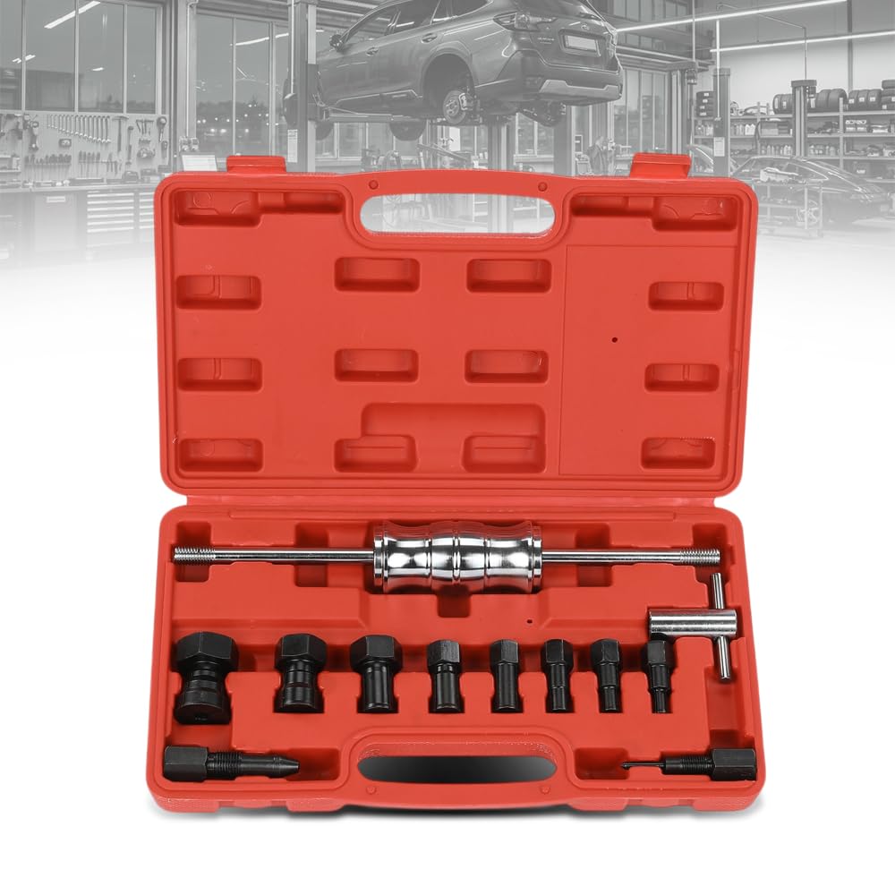 G-PLUS Blind Hole Collet Bearing Puller Set with 8-32mm Inner Bearing Extractor Compatible with Most Vehicles– Works on Motorcycles, ATVs, Scooters, Compact Cars and Medium-Sized Cars 12 PCS Black