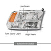G-PLUS Headlights Assembly Front Headlamp Left Right Pair without Bulbs Fit Dodge Ram 1500 2500 3500 2009-2018 Factory Bumper Headlamps,faros delanteros
