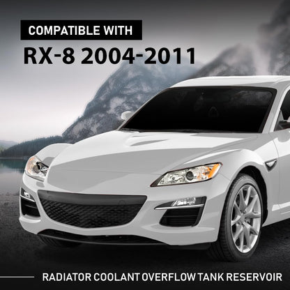 G-PLUS Radiator Coolant Overflow Tank Reservoir w/ Sensor White, Compatible with Mazda RX-8 2004-2011, N3H1-15-351G