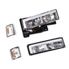 G-PLUS LED DRL headlights, Compatible with 1994 1995 1996 1997 1998 1999 GMC C1500 K1500 Yukon bumper Headlamp, Clear lens Chrome Housing Amber Reflector