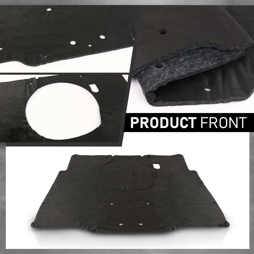 G-PLUS Hood Insulation Pad Heat Shield Compatible with Chevy Camaro 1980-1981 Black 1pc