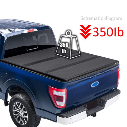 G-PLUS T3 Tri-Fold Hard Lock 5.5Ft Truck Tonneau Cover Compatible with 2015-2021 Ford F150 | 5'5" Extra Short Bed Fleetside Bed